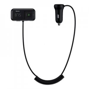 Bluetooth vysielač Baseus FM (CCTM-E01) 2x USB 2.1A, AUX, Pilot, čierny