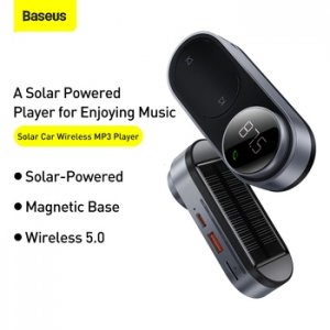 Solárny FM Bluetooth vysielač Baseus (CDMP000001), farba čierna
