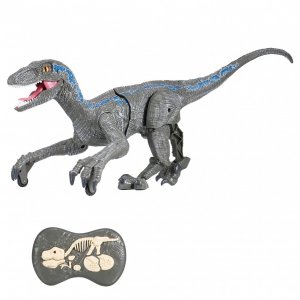RC dinosaurus VELOCIRAPTOR II - sivý