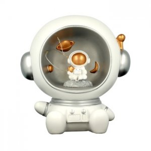 Nočná lampa Mini Astronaut, biela/strieborná