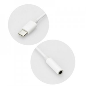 Adaptér USB typu C s 3,5 mm zásuvkou, farba biela