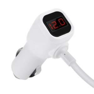 CL adaptér HOCO Z13 3x zásuvka 2xUSB bava biela