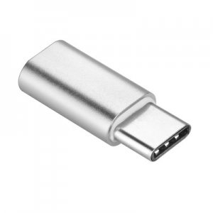 Redukcia micro USB / USB typu C strieborná farba