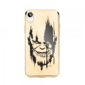 Puzdro iPhone X, XS (5,8) MARVEL Thanos Luxory Chrome vzor 004 - zlaté