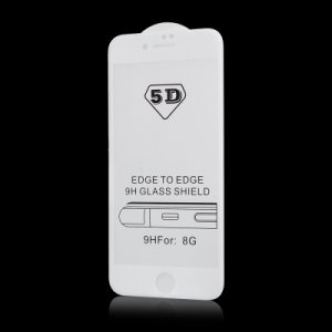 Tvrdené sklo 5D FULL GLUE iPhone 5, 5S, SE biele - BULK