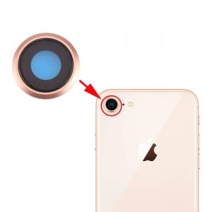 Sklo zadného fotoaparátu iPhone 8 (4,7) + rám zlatý