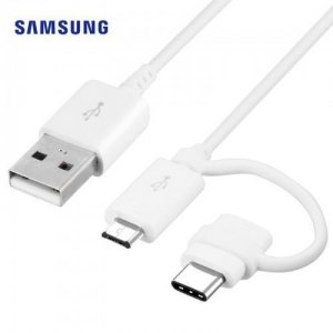Dátový kábel Samsung EP-DG930DWE 1,5 m 2v1 micro USB / typ C (voľne ložené) originál