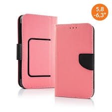 Puzdro Book STICK FANCY universal 4,7 - 5,3 ružová/čierna