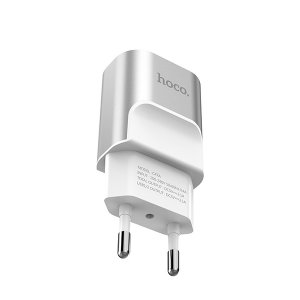 Cestovná nabíjačka HOCO C47A 2xUSB 2,1A Kov, farba biela