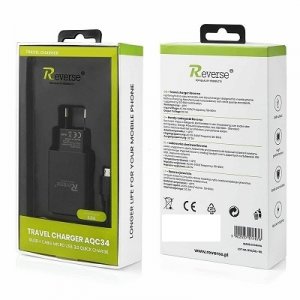 Cestovná nabíjačka Reverse (AQC34) micro USB 3A + kábel