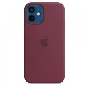 Silikónové puzdro iPhone 12 PRO MAX Plum (blister) - MagSafe