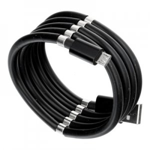 Dátový kábel Magnet, micro USB 2,4A, farba čierna