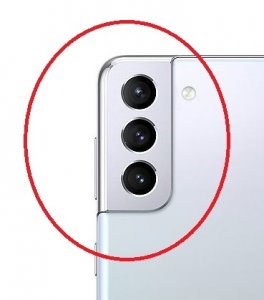 Samsung G996 Galaxy S21+ 5G strieborné sklo zadného fotoaparátu