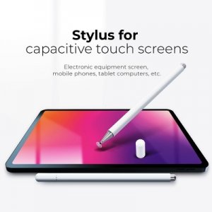 Kapacitný stylus pre telefóny a tablety, biely