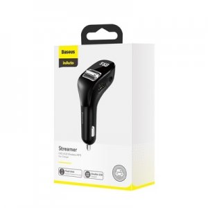Bluetooth vysielač Baseus FM (CCF40-01) 2x USB 2A 15W, MP3, AUX, TF streamer, čierny