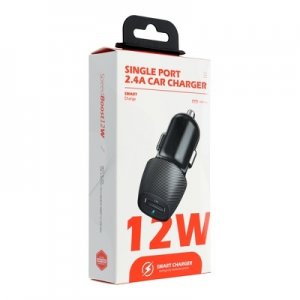 CL adaptér Carbon USB 2,4A 12W, farba čierna