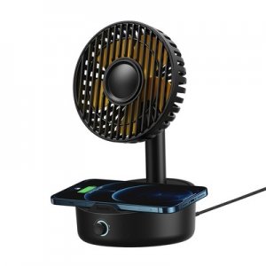 Stolový ventilátor BASEUS Hermit WXYZ-B01 10W s indukčnou nabíjačkou, čierny