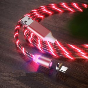 Dátový kábel X-CABLE luminous 3v1 (lightning, micro USB, TYP-C) farba červená