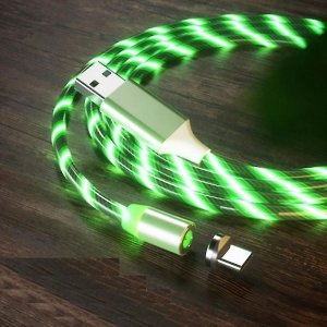 Dátový kábel X-CABLE luminous 3v1 (lightning, micro USB, TYP-C) farba zelená