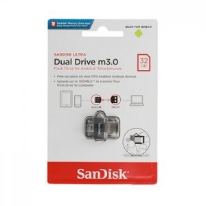 USB Flash disk (PenDrive) SANDISK ULTRA DUAL DRIVE 128GB USB 3.0 150MB/s - Micro USB