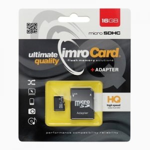 Pamäťová karta Micro SD IMRO 16 GB Class 10 Blistr s adaptérom