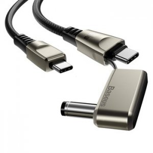 Kábel Baseus Flash Series 2v1 - USB na typ C + 5,5 x 2,5 mm DC adaptér - 100 W 5 A 2 metre, farba čierna