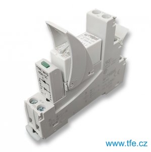 Relé na DIN lištu, 2x spínací kontakt 250V/8A, cievka 12V