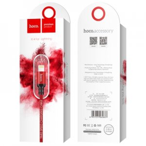 Dátový kábel HOCO X14 iPhone Lightning červený - 1 meter