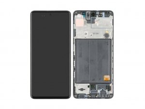 Dotykový panel Samsung A515 Galaxy A51 + LCD + rámček čierny Servisný balík - originálny