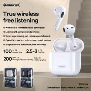 Bluetooth náhlavná súprava REMAX TWS 10i, Bluetooth v. 5.1 farba biela