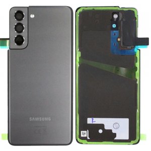 Samsung G991 Galaxy S21 kryt batérie + lepidlo + sklo fotoaparátu sivé