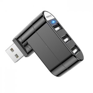 Konektor Borofone USB DH3 - USB na 3x USB - čierny