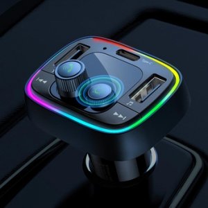Remax RCC-109 FM Bluetooth transmitter, 2x USB 3A, AUX, čítačka pamäťových kariet, čierna