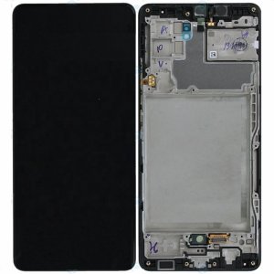 Dotykový panel Samsung A426 Galaxy A42 5G + LCD + rámček čierny Servisný balík - originál