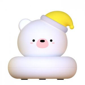 Nočná lampa Medveď, biela