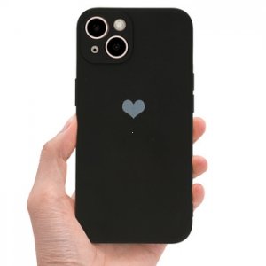 Puzdro Zadný kryt Silikónové srdce iPhone 7, 8, SE 2020 (4,7), farba čierna