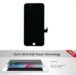 Dotykový panel iPhone 8, SE2020 + LCD čierny H03i - 3D IN-CELL technológia