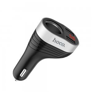 CL adaptér HOCO Z29 2x USB 3,1A + LCD, CL zásuvka, čierny