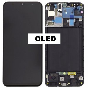 Dotykový panel Samsung A505 Galaxy A50 + LCD + rámček čierny - OLED