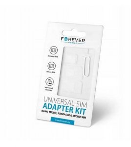 Adaptér SIM 3v1 (SIM, Micro SIM, Nano SIM) - Forever, biely