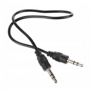 Kábel AUX JACK STEREO 3,5 mm 0,5 m farba čierna