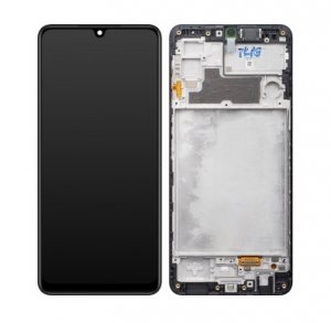 Dotykový panel Samsung M225 Galaxy M22 + LCD + rámček čierny Servisný balík - originálny