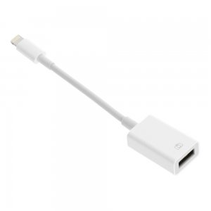 Adaptér USB OTG pre iPhone 8-pin Lightning biely