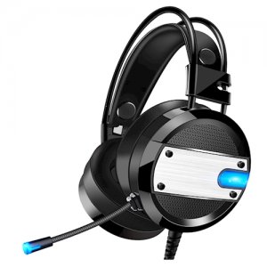 Slúchadlá XO (GE-02) jack 3,5 mm s mikrofónom, LED diódy, farba čierna