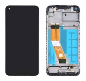 Dotykový panel Samsung A047F Galaxy A04s + LCD displej + rámček čierny Servisný balík - originálny