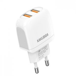 Cestovná nabíjačka KAKU Qisheng (KSC-674) 2x USB 2,4A, biela