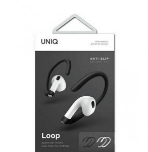 Športové háčiky pre Airpods UNIQ Loop, dvojité balenie 1x biely 1x čierny