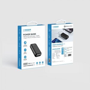 Externá batéria POWER BANK Veger S10, 10000mAh PD20W QC 3.0, 1x USB 1x USB Type C, farba čierna