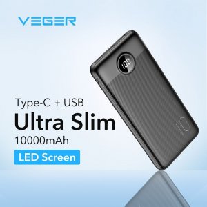 Externá batéria POWER BANK Veger A11S, 10000mAh PD20W QC 3.0, 2x USB 1x USB Type C, 1x Micro USB, farba čierna
