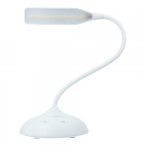 Kompaktná LED lampa s nastaviteľným ramenom, farba biela